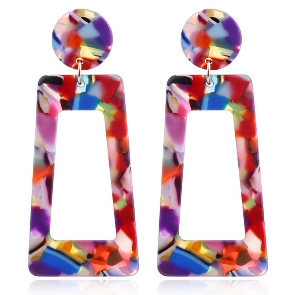 💎✨ Colorful Acrylic Earrings - Picture 2 of 2